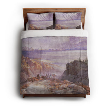 The Great Salt Lake of Utah by Thomas Moran in Full/Queen (88" x 88") Size