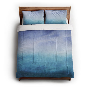 Micah Watercolor Blue & Teal in Full/Queen (88" x 88") Size