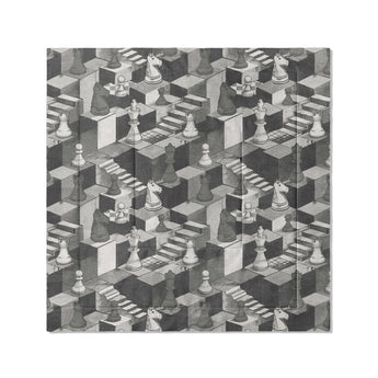 Harmon Surreal Chess Black & White in Full/Queen (88" x 88") Size