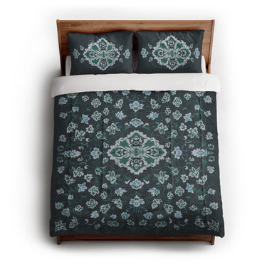 Fenwick Navy & Green in Full/Queen (88" x 88") Size