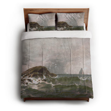 Stormy Narragansett Pier by Thomas Bircher in Full/Queen (88" x 88") Size