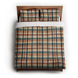 Brenton Plaid Taupe Teal in Full/Queen (88" x 88") Size