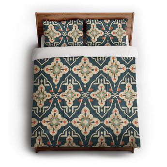 Merrin Blue & Ivory in Full/Queen (88" x 88") Size