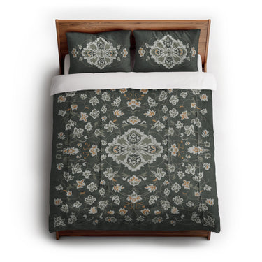 Fenwick Green & Orange in Full/Queen (88" x 88") Size