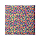 Pixel Mosaic Multicolor Vibrant in Full/Queen (88" x 88") Size
