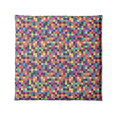 Pixel Mosaic Multicolor Vibrant in Full/Queen (88" x 88") Size