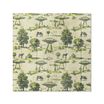 UFO Cow Abduction Toile in Full/Queen (88" x 88") Size