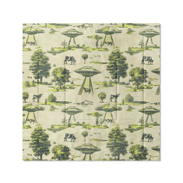 UFO Cow Abduction Toile in Full/Queen (88" x 88") Size