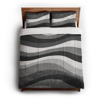 Sinuous Grey Monochrome in Full/Queen (88" x 88") Size