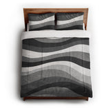 Sinuous Grey Monochrome in Full/Queen (88" x 88") Size