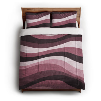 Sinuous Maroon Monochrome in Full/Queen (88" x 88") Size