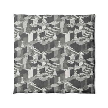 Harmon Surreal Chess Black & White in Full/Queen (88" x 88") Size