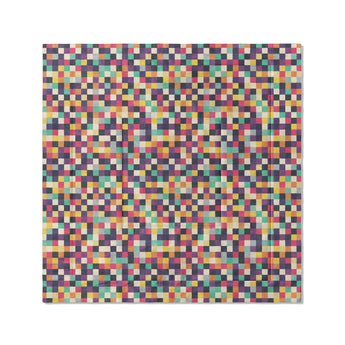 Pixel Mosaic Multicolor Midtone in Full/Queen (88" x 88") Size
