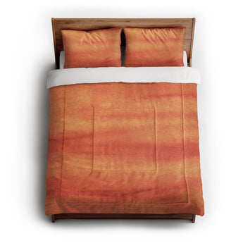 Ophelia Watercolor Fire Orange Balayage Comforter