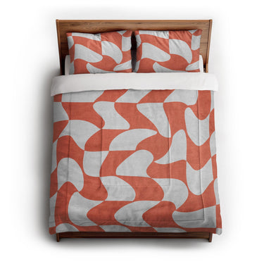 Twyla Checkered Coral in Full/Queen (88" x 88") Size