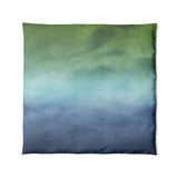 Micah Watercolor Blue & Green in Full/Queen (88" x 88") Size