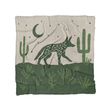 Desert Coyote Forest & Moss Green in Full/Queen (88" x 88") Size