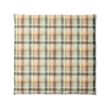Madras Plaid Taupe Green in Full/Queen (88" x 88") Size