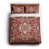 Annette Red & Ivory in Full/Queen (88" x 88") Size