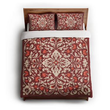 Annette Red & Ivory in Full/Queen (88" x 88") Size