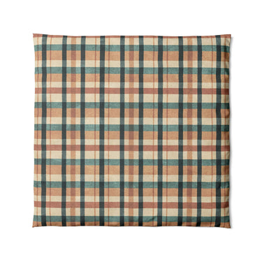 Brenton Plaid Taupe Teal in Full/Queen (88" x 88") Size