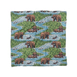 Bears Catching Salmon in Full/Queen (88" x 88") Size