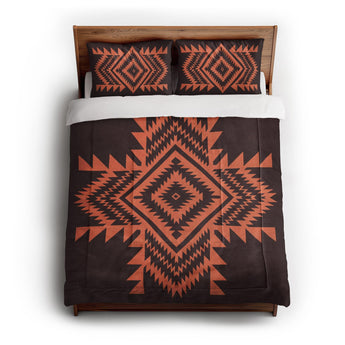 Reyno Orange & Maroon in Full/Queen (88" x 88") Size