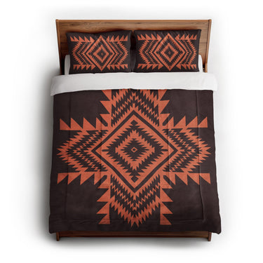 Reyno Orange & Maroon in Full/Queen (88" x 88") Size