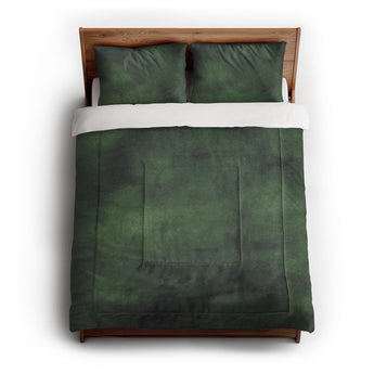 Andromeda Watercolor Navy & Kelly Green Comforter