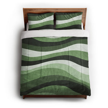 Sinuous Green Monochrome in Full/Queen (88" x 88") Size