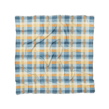 Monroe Plaid Blue & Yellow in Full/Queen (88" x 88") Size