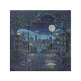 8 Bit Uptown Twilight Skyline in Full/Queen (88" x 88") Size