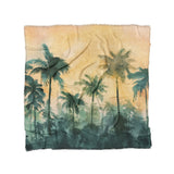 Sunset Palms Green & Orange in Full/Queen (88" x 88") Size