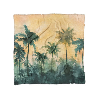 Sunset Palms Green & Orange in Full/Queen (88" x 88") Size
