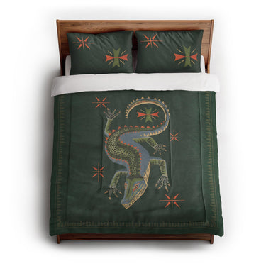 Hungry Alligator Green in Full/Queen (88" x 88") Size