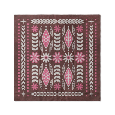 Topanga Burgundy & Pink in Full/Queen (88" x 88") Size