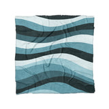 Sinuous Teal Monochrome in Full/Queen (88" x 88") Size