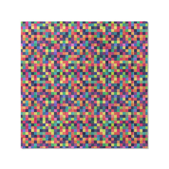 Pixel Mosaic Multicolor Vibrant in Full/Queen (88" x 88") Size