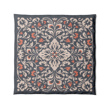 Annette Navy & Orange in Full/Queen (88" x 88") Size