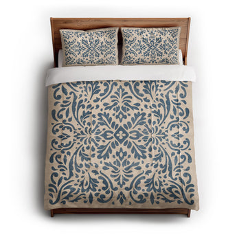 Floranna Ivory & Blue in Full/Queen (88" x 88") Size