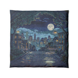 8 Bit Uptown Twilight Skyline in Full/Queen (88" x 88") Size
