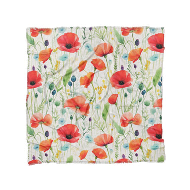 Watercolor Poppies in Full/Queen (88" x 88") Size