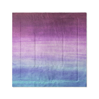 Imogen Watercolor Blue & Purple Ombre in Full/Queen (88" x 88") Size