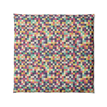 Pixel Mosaic Multicolor Midtone in Full/Queen (88" x 88") Size