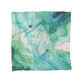 Zephyr Watercolor Blue & Green in Full/Queen (88" x 88") Size