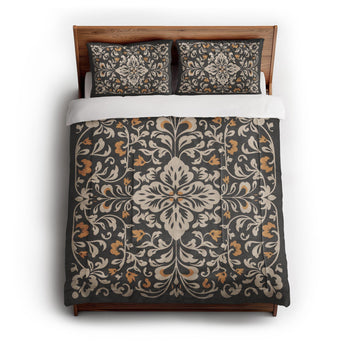 Annette Vintage Black & Yellow in Full/Queen (88" x 88") Size
