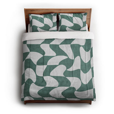 Twyla Checkered Aquamarine in Full/Queen (88" x 88") Size