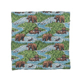 Bears Catching Salmon in Full/Queen (88" x 88") Size