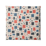 Geometric Confetti Blue & Red in Full/Queen (88" x 88") Size