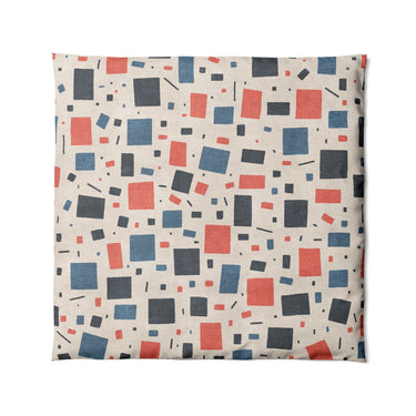 Geometric Confetti Blue & Red in Full/Queen (88" x 88") Size